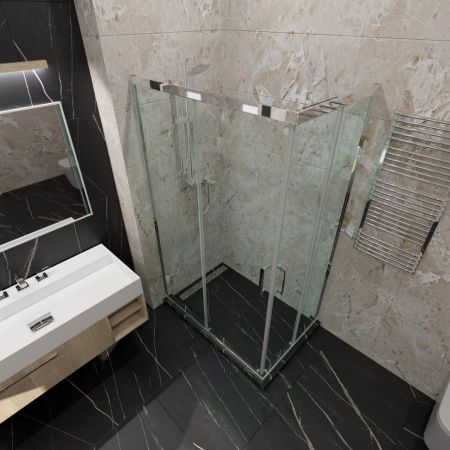 Душевой уголок Тритон Фикс-Хром Щ0000067441 120х80 стекло прозрачное профиль хром без поддона