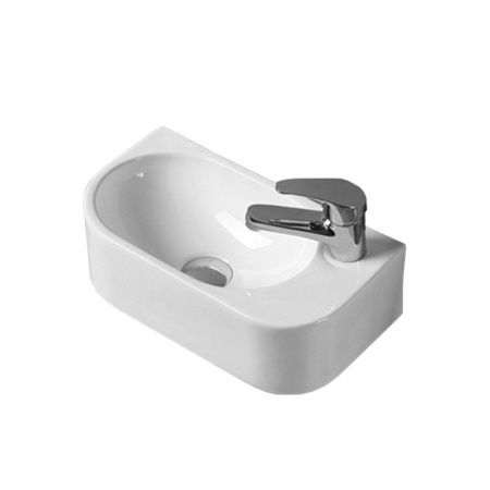 Раковина из сантехнического фарфора Vincea VBS-506R 40х20 подвесная цвет белый 1 отверстие под смеситель