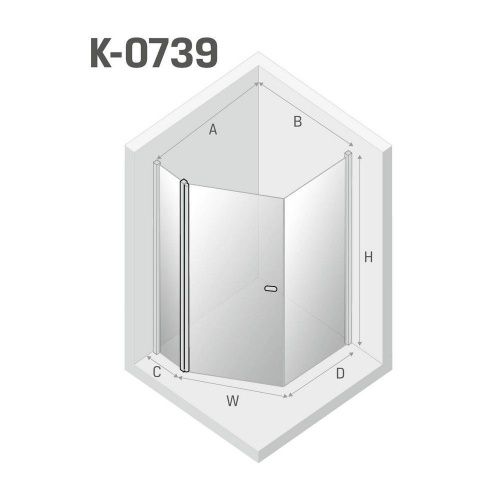 Душевой уголок New Trendy NEW SOLEO Chrome K-0739 100х80 стекло прозрачное профиль хром без поддона - фото 3