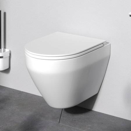 Унитаз подвесной Am.Pm Spirit V2.0 C701700SC белый с сиденьем микролифт безободковый каскадный смыв