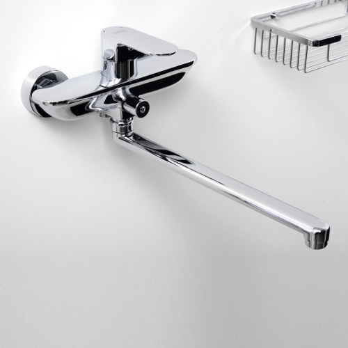 Смеситель для ванны WasserKRAFT Dinkel 5800 5802L настенный хром - фото 4