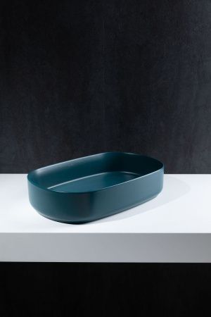 Раковина керамическая Allen Brau Fantasy 4.11022.PT 60х40 накладная цвет зеленый без отверстий под смеситель