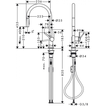Смеситель для кухни Hansgrohe Talis M54 72800000 на мойку хром