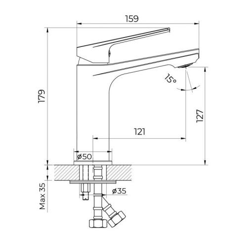Смеситель Knotlor MUSE KN-60 на раковину хром - фото 3