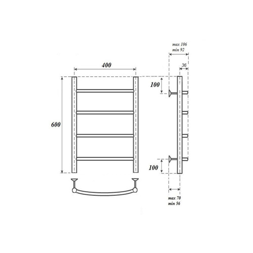Полотенцесушитель Point Афина PN04146E электрический хром - фото 2