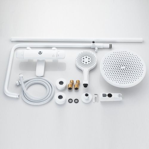 Душевая стойка Rose R3936C настенная цвет белый - фото 4