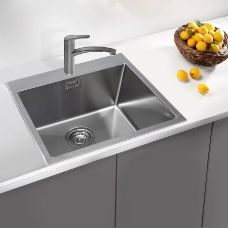 Кухонная мойка Grandex Aqua ELEGANCE 50 400331 50х50 цвет серый поверхность матовая