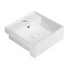 Раковина из сантехнического фаянса Abber RECHTECK AC2208 40х40 накладная цвет белый 1 отверстие под смеситель