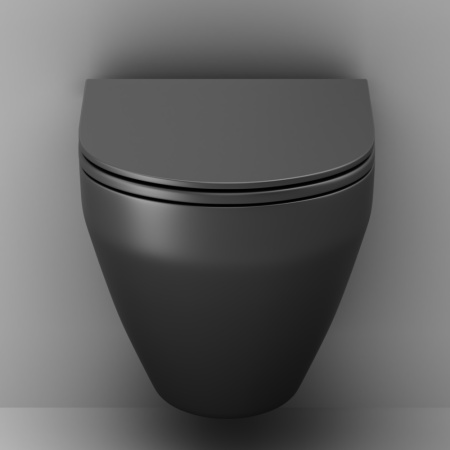 Унитаз подвесной Am.Pm Spirit V2.0 C701700MBSC черный матовый с сиденьем микролифт безободковый каскадный смыв