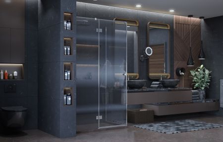Душевой уголок Ambassador Diamond 12011104L 120х80 стекло прозрачное профиль хром без поддона