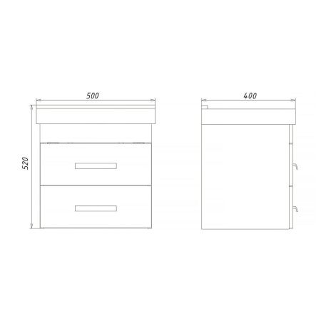 Тумба с раковиной Comforty Никосия 00-00018022CF 50х40 подвесная цвет белый