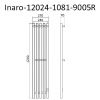 Полотенцесушитель Маргроид Inaro профильный Inaro-12024-1081-9005R 27х120 электрический черный матовый