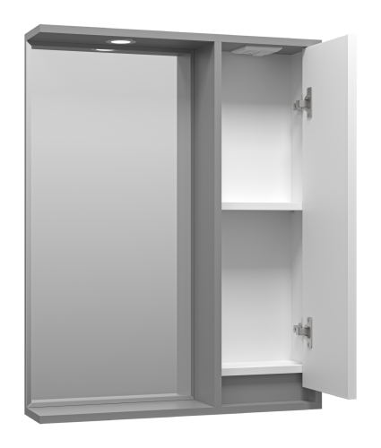 Зеркало-шкаф Brevita Balaton BAL-04065-01-01П 63х14х80 подвесной цвет белый/серый - фото 4 Зеркало-шкаф Brevita Balaton BAL-04065-01-01П 63х14х80 подвесной цвет белый/серый - фото 4