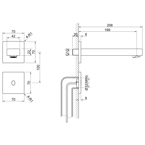 Смеситель для раковины Timo Selene 2073/16SM встраиваемый в стену белый матовый - фото 2