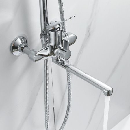 Душевая стойка Shevanik S6236 настенная цвет хром