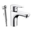 Комплект: смеситель с гигиеническим душем Wasserkraft Leine 3500 3508 на раковину хром