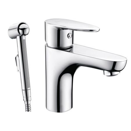 Комплект: смеситель с гигиеническим душем Wasserkraft Leine 3500 3508 на раковину хром