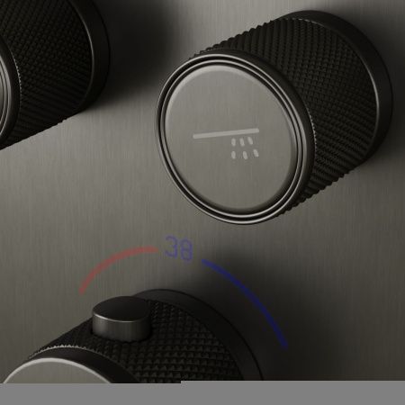 Душевая система Sancos Space SC3006GMG встраиваемая в стену с термостатом