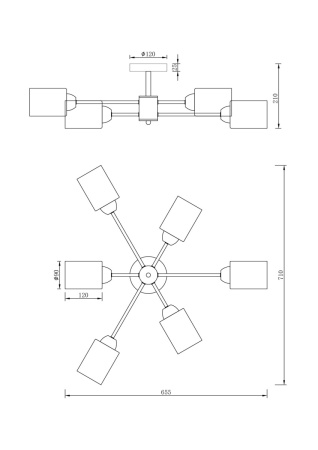 Люстра потолочная Freya Omni (Омни) FR5150PL-06B