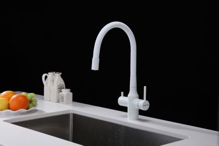 Смеситель для кухни Paulmark SALIX Sa213419-WH на мойку белый
