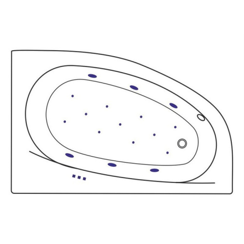 Ванна акриловая гидромассажная Excellent KAMELEON WAEX.KMP17.RELAX.CR 170х110 пристенная асимметричная с каркасом - фото 2