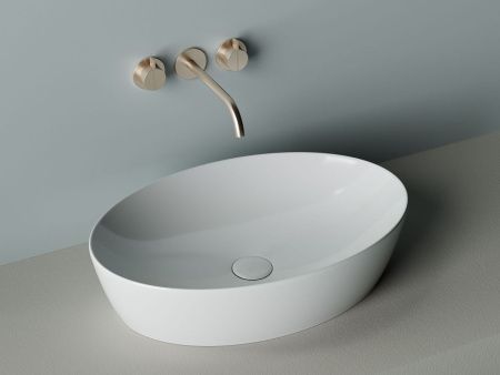 Раковина из сантехнического фарфора Ceramica Nova ELEMENT CN5018 60х40 накладная цвет белый без отверстий под смеситель