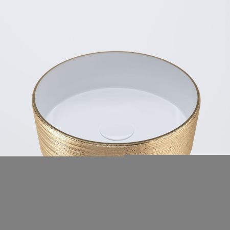 Раковина из сантехнического фаянса Grossman COLOR GR-5010GW 40х40 накладная цвет белый/золото