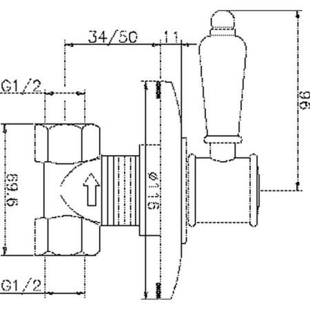 Запорный вентиль 1/2" Cisal Victorian VT00031021