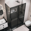 Душевой уголок Grossman Style 120.K33.05.1380.21.10 130х80 стекло тонированное профиль черный матовый без поддона