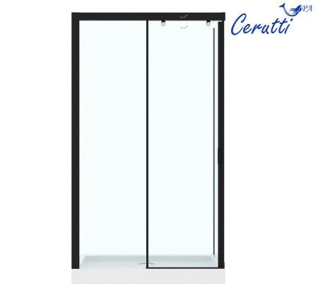 Душевой уголок Cerutti SPA MARBELLA 120B L 120х80 стекло прозрачное профиль черный без поддона