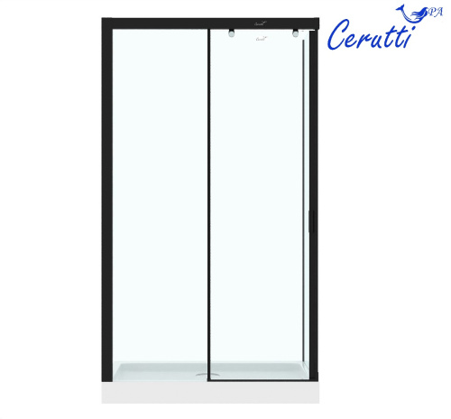 Душевой уголок Cerutti SPA MARBELLA 120B L 120х80 стекло прозрачное профиль черный - фото 2