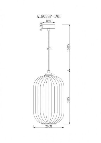 Светильник подвесной Arte Lamp ARWEN (АРВЕН) A1903SP-1WH - фото 3