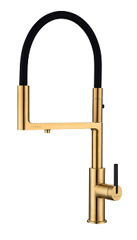 Смеситель для кухни Paulmark TORNADO To213402-BG на раковину брашированное золото без термостата