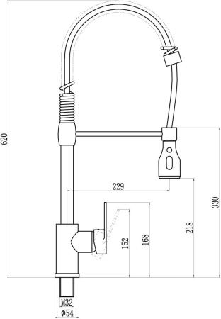 Смеситель для кухни Savol S-002802L на столешницу сатин
