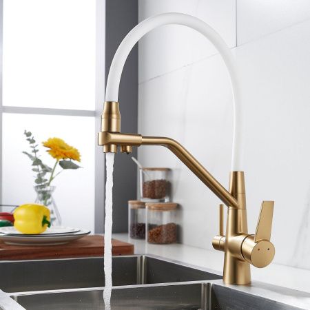 Смеситель для кухни Rose R558G на мойку золото