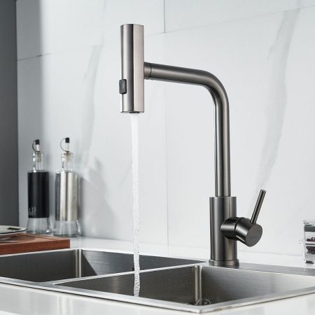 Смеситель для кухни Shevanik S263T на мойку оружейная сталь