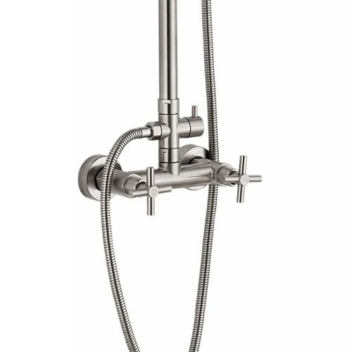 Душевая стойка Haiba HB24808 настенная цвет сталь - фото 4