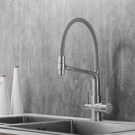 Смеситель для кухни Rose R658L на мойку сатин