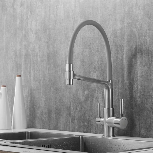 Смеситель для кухни Rose R658L на мойку сатин - фото 4