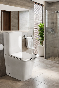 Унитаз напольный с бачком Cerutti SPA CT7838 белый с сиденьем микролифт безободковый каскадный смыв