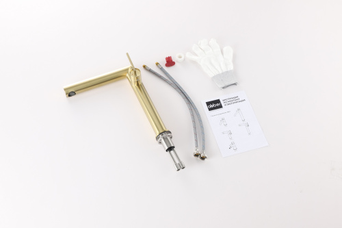 Смеситель Abber Perfekte 316 AF8A11BG-L на раковину брашированное золото - фото 2