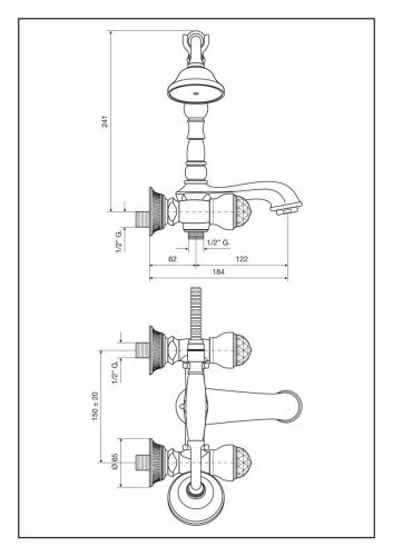 Смеситель Emmevi The One 98011VSW/CR настенный хром - фото 2