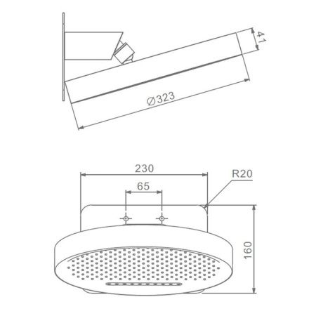 Верхний душ Raglo R452.02.03 золото