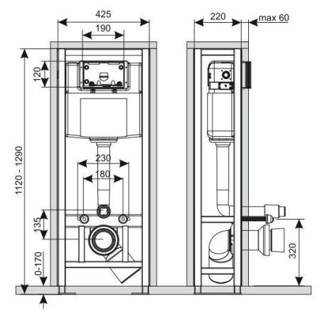 Инсталляция для биде KK POL Professional ZSP/M428/0.1/K