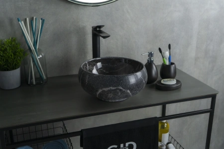 Раковина керамическая Gid Esfera 54432 30х30 накладная цвет многоцветный без отверстий под смеситель