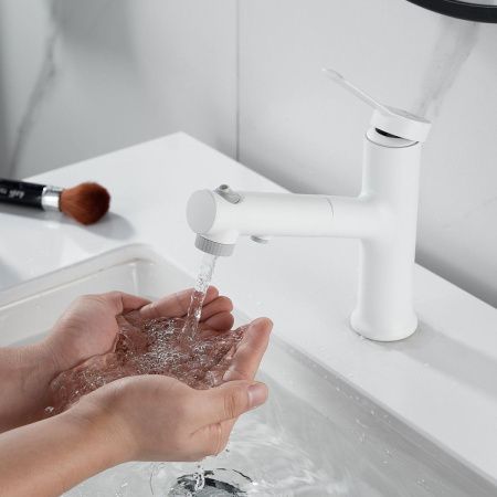 Смеситель Raffine F281C на раковину белый