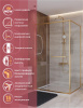 Душевой уголок Cezares LUX LUX-AH-FS-11-120/90-C-BORO 120х90 стекло прозрачное профиль золото без поддона