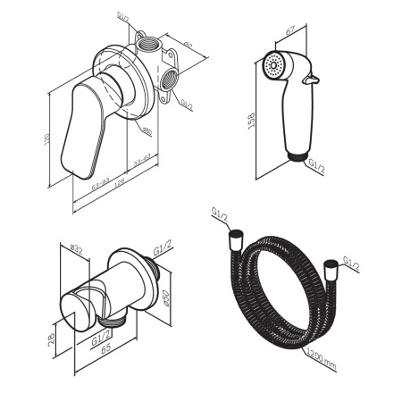 Гигиенический душ со смесителем Am.Pm X-Joy F40H85A00 хром