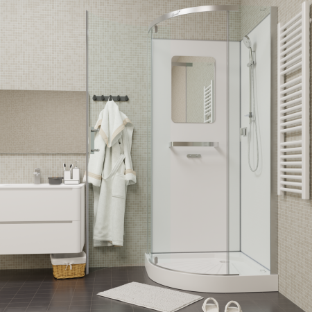 Душевая кабина Cerutti SPA KORRA90T 90х90 четверть круга без крыши ориентация универсальная