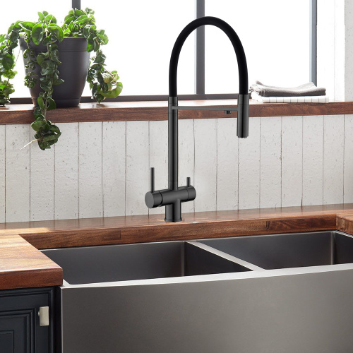 Смеситель для кухни WesnaArt Eko EKO05-160GunMetal на мойку оружейная сталь - фото 3